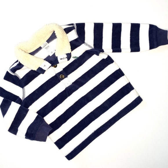 Like New! Carter’s Fleece Striped Sweater 18mo - Picture 2 of 6